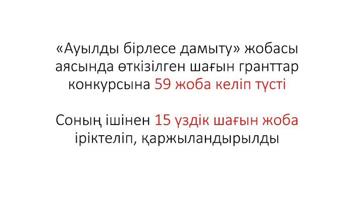 «Ауылды бірлесе дамыту» жобасының қорытынды есебімен танысыңыздар!